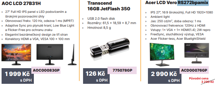 AOC Acer LCD 27 / Transcend JetFlash 350